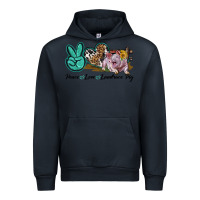 Navy Peace Love Landrace Pig Urban Hoodie - LillyAllenDesigns