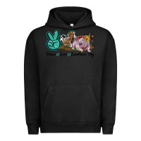 Pigment Black Peace Love Landrace Pig Urban Hoodie - LillyAllenDesigns