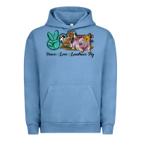 Pigment Pebble Blue Peace Love Landrace Pig Urban Hoodie - LillyAllenDesigns