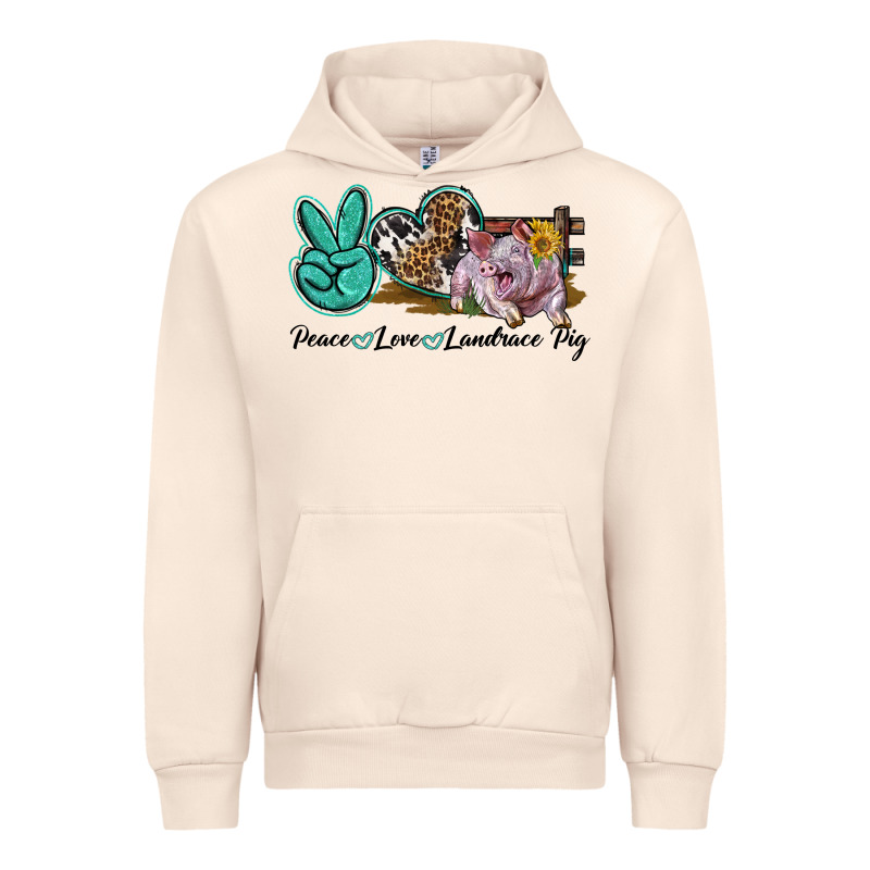 Peace Love Landrace Pig Urban Hoodie by LillyAllenDesigns | Teevron