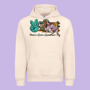 Peace Love Landrace Pig Urban Hoodie Designed By Lillyallendesigns