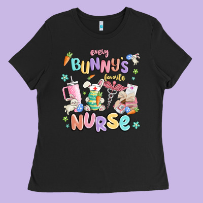 Every Favorite Bunnys Nurse Ladies Tee Designed By Maliassmallbusiness