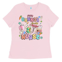 Bubblegum Pink every favorite bunnys nurse Ladies Tee - MaliasSmallBusiness