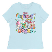 Baby Blue every favorite bunnys nurse Ladies Tee - MaliasSmallBusiness