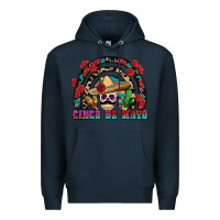 Navy Cinco de mayo rainbow Premium Hoodie - FaDigitalArtStudio