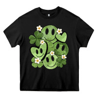 Black st. patrick's day green smile Heavy Core Tee - MaliasSmallBusiness