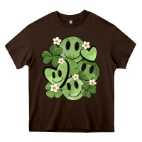 Chocolate Brown st. patrick's day green smile Heavy Core Tee - MaliasSmallBusiness