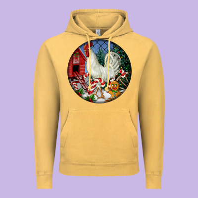 Leghorn Rooster Christmas Ornament Vintage Hoodie Designed By Lillyallendesigns