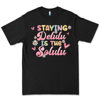 Black staying delulu is the solulu Premium Tee - MaliasSmallBusiness