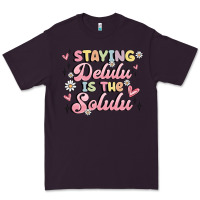 Plum staying delulu is the solulu Premium Tee - MaliasSmallBusiness