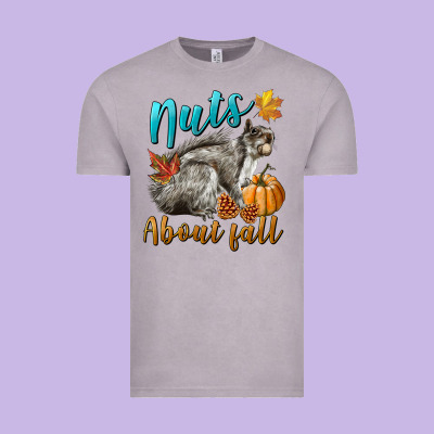 Nuts About Fall Squirrel Vintage Tee Designed By Lillyallendesigns