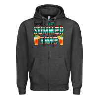 Charcoal Heather sweet summer time cocktail Zipper Hoodie - CowCowDesign
