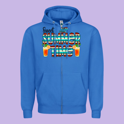Sweet Summer Time Cocktail Zipper Hoodie Designed By Cowcowdesign