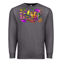 Charcoal Heather love mardi gras Premium Sweatshirt - FaDigitalArtStudio