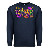 Navy love mardi gras Premium Sweatshirt - FaDigitalArtStudio