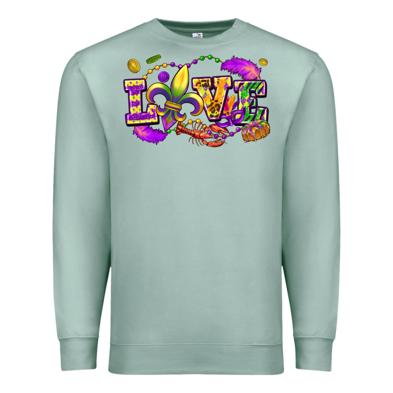 Love Mardi Gras Premium Sweatshirt by FaDigitalArtStudio | Teevron