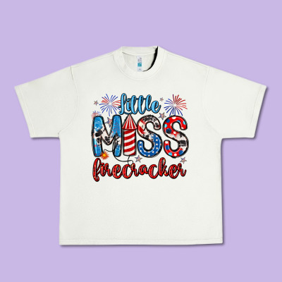 Little Miss Firecracker 4th Of July Urban Heavy Tee Designed By Artiststas