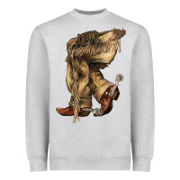 Heather Grey Cowboy boots western Heavyweight Sweatshirt - HowdyJamesFarm