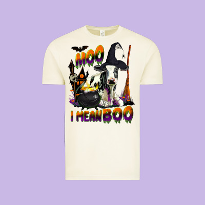 Moo I Mean Boo Holstein Cow Vintage Tee Designed By Lillyallendesigns