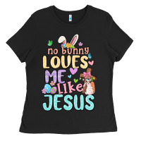 Black no bunny loves me like jesus Ladies Tee - MaliasSmallBusiness