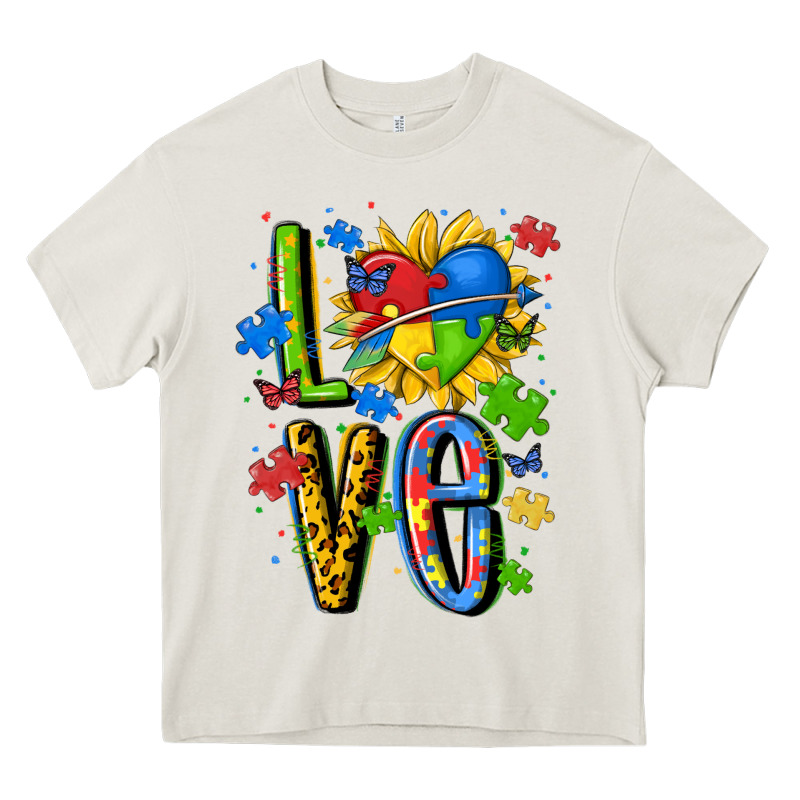 Autism Love Heavy Core Tee by MaliasSmallBusiness | Teevron