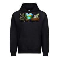 Black Camouflage Peace Love Striped Bass Urban Hoodie - LillyAllenDesigns