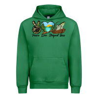 Emerald Camouflage Peace Love Striped Bass Urban Hoodie - LillyAllenDesigns