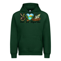 Forest Green Camouflage Peace Love Striped Bass Urban Hoodie - LillyAllenDesigns