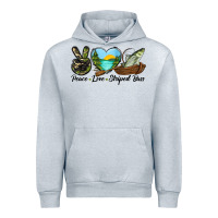 Heather Grey Camouflage Peace Love Striped Bass Urban Hoodie - LillyAllenDesigns