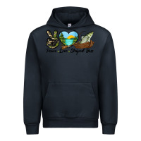 Navy Camouflage Peace Love Striped Bass Urban Hoodie - LillyAllenDesigns