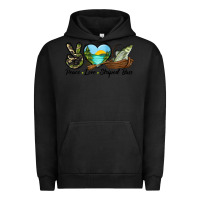 Pigment Black Camouflage Peace Love Striped Bass Urban Hoodie - LillyAllenDesigns