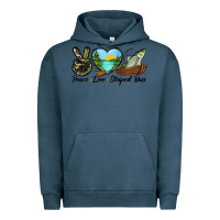 Pigment Midnight Navy Camouflage Peace Love Striped Bass Urban Hoodie - LillyAllenDesigns