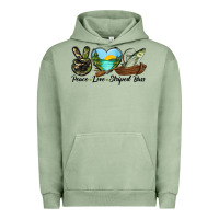Pigment Oil Green Camouflage Peace Love Striped Bass Urban Hoodie - LillyAllenDesigns