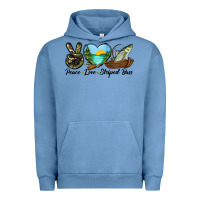 Pigment Pebble Blue Camouflage Peace Love Striped Bass Urban Hoodie - LillyAllenDesigns