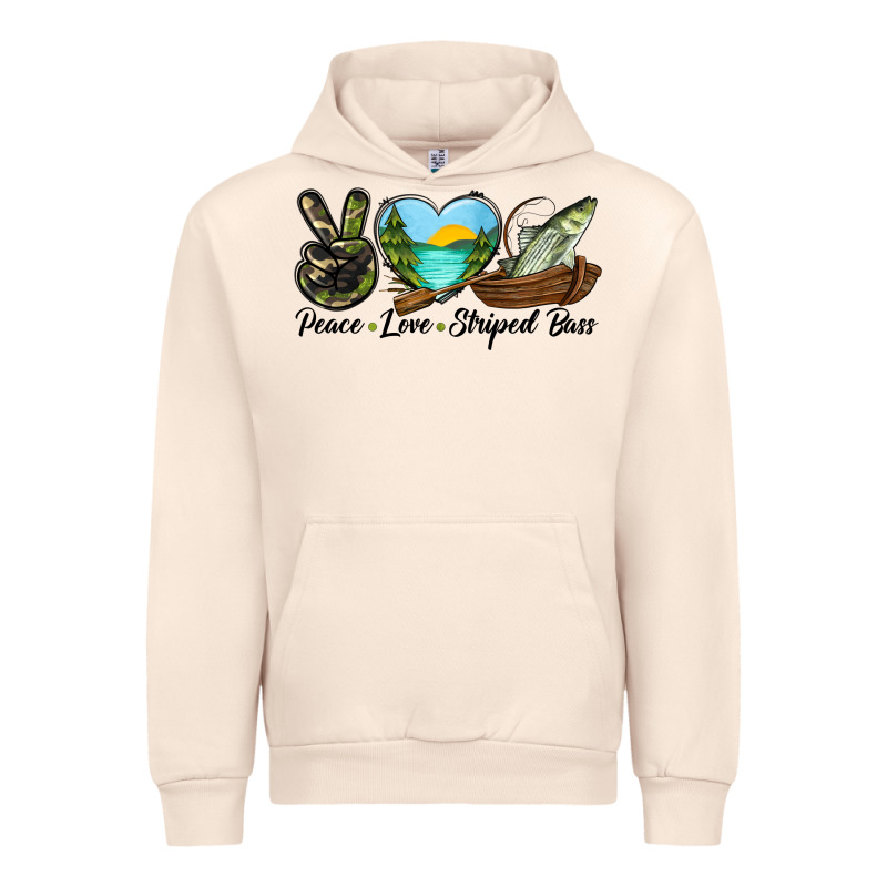 Camouflage Peace Love Striped Bass Urban Hoodie by LillyAllenDesigns | Teevron