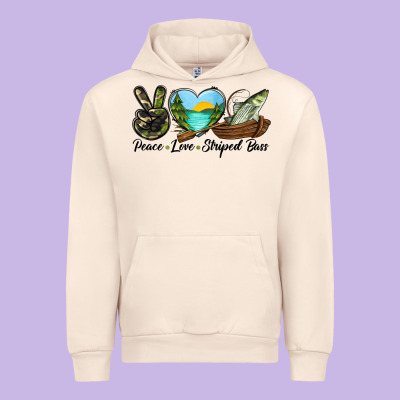Camouflage Peace Love Striped Bass Urban Hoodie Designed By Lillyallendesigns