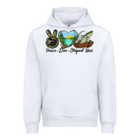 White Camouflage Peace Love Striped Bass Urban Hoodie - LillyAllenDesigns