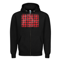 Black distressed buffalo plaid background Zipper Hoodie - CowCowDesign
