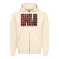 Sandshell distressed buffalo plaid background Zipper Hoodie - CowCowDesign