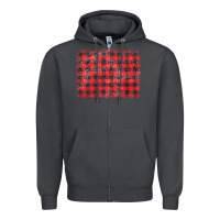 Smoke distressed buffalo plaid background Zipper Hoodie - CowCowDesign