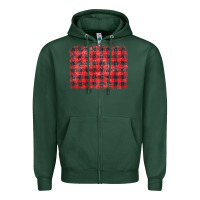 Sports Green distressed buffalo plaid background Zipper Hoodie - CowCowDesign