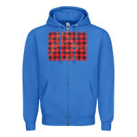True Royal distressed buffalo plaid background Zipper Hoodie - CowCowDesign