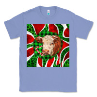 Colony Blue christmas hereford cow face Classic Tee - LillyAllenDesigns