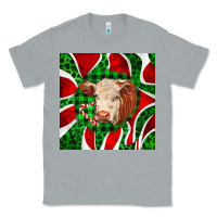 Heather Grey christmas hereford cow face Classic Tee - LillyAllenDesigns