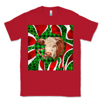 Red christmas hereford cow face Classic Tee - LillyAllenDesigns
