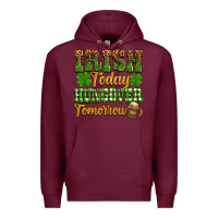 Burgundy St. Patrick's Irish today hungover tomorrow Premium Hoodie - OliviaCreatesArt