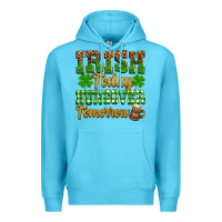Ocean Blue St. Patrick's Irish today hungover tomorrow Premium Hoodie - OliviaCreatesArt