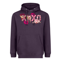 Plum Valentine's Day Pig Xoxo Heavyweight Hoodie - FaDigitalArtStudio