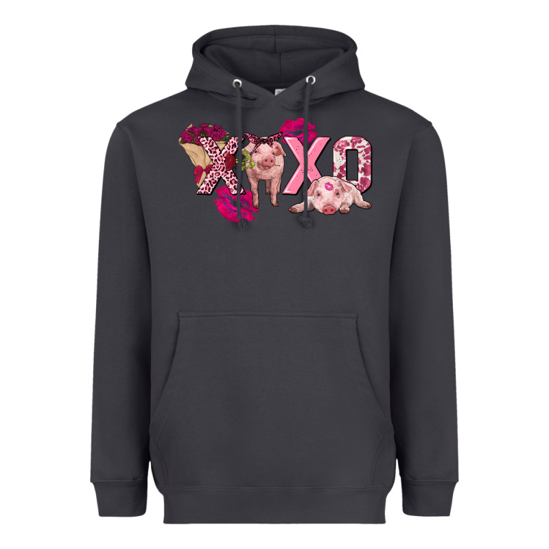 Valentine's Day Pig Xoxo Heavyweight Hoodie by FaDigitalArtStudio | Teevron