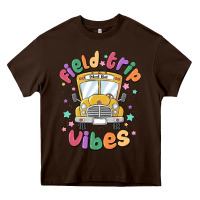 Chocolate Brown field trip vibes Heavy Core Tee - MaliasSmallBusiness